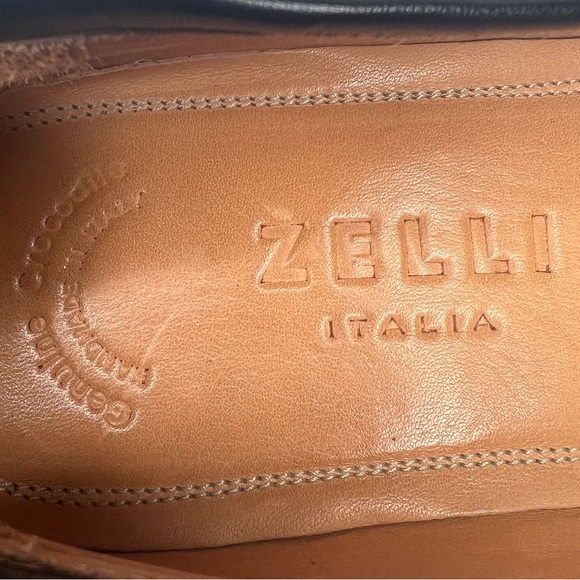 Zelli Italia Black Nic Roma Genuine Crocodile Leather Penny Loafers Size 12M - Picture 5 of 17